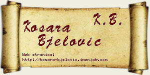 Kosara Bjelović vizit kartica
